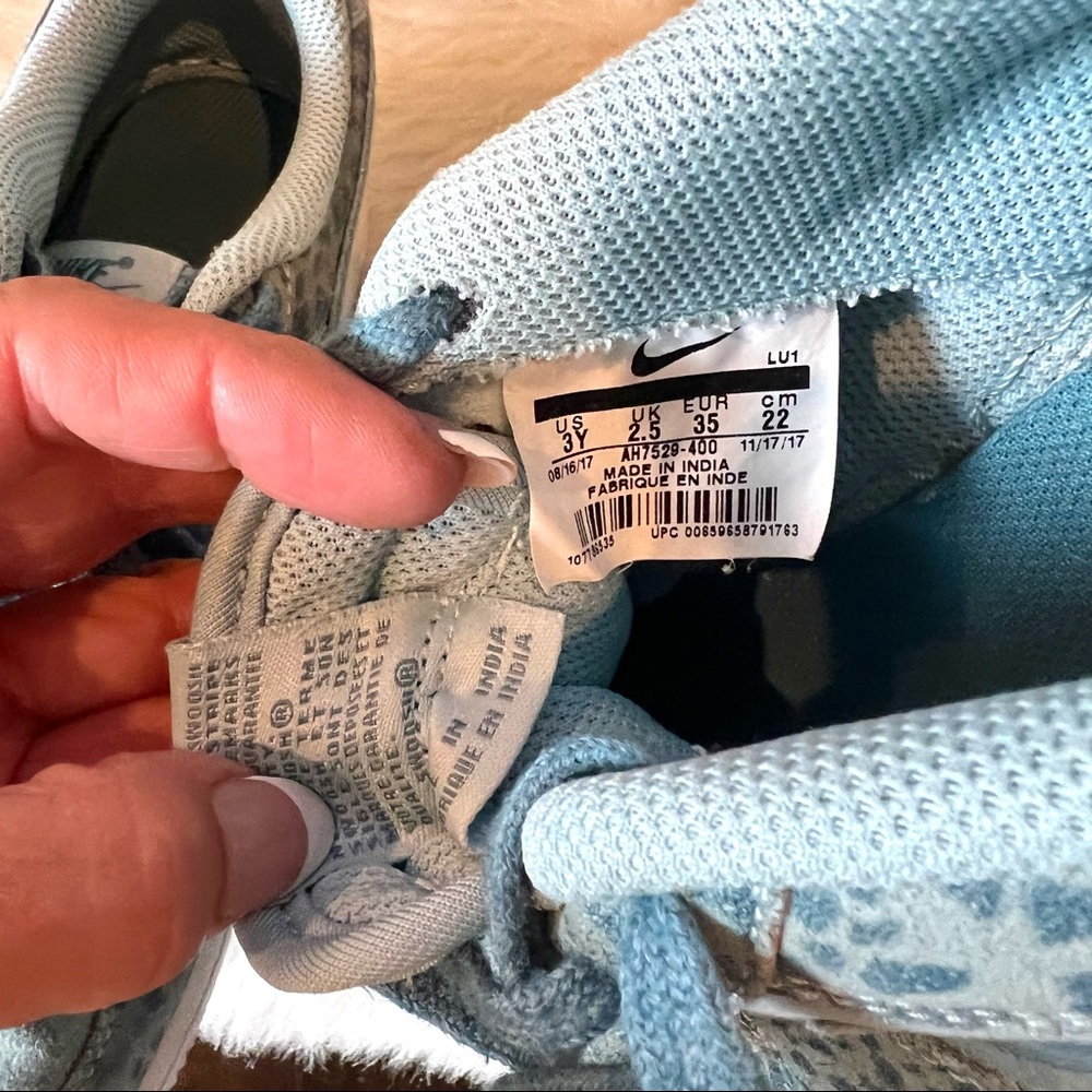 Nike Air Force 1 LV8 Size 3Y Kids Ocean Bliss Noise Aqua AH7529 400 - Picture 6 of 6